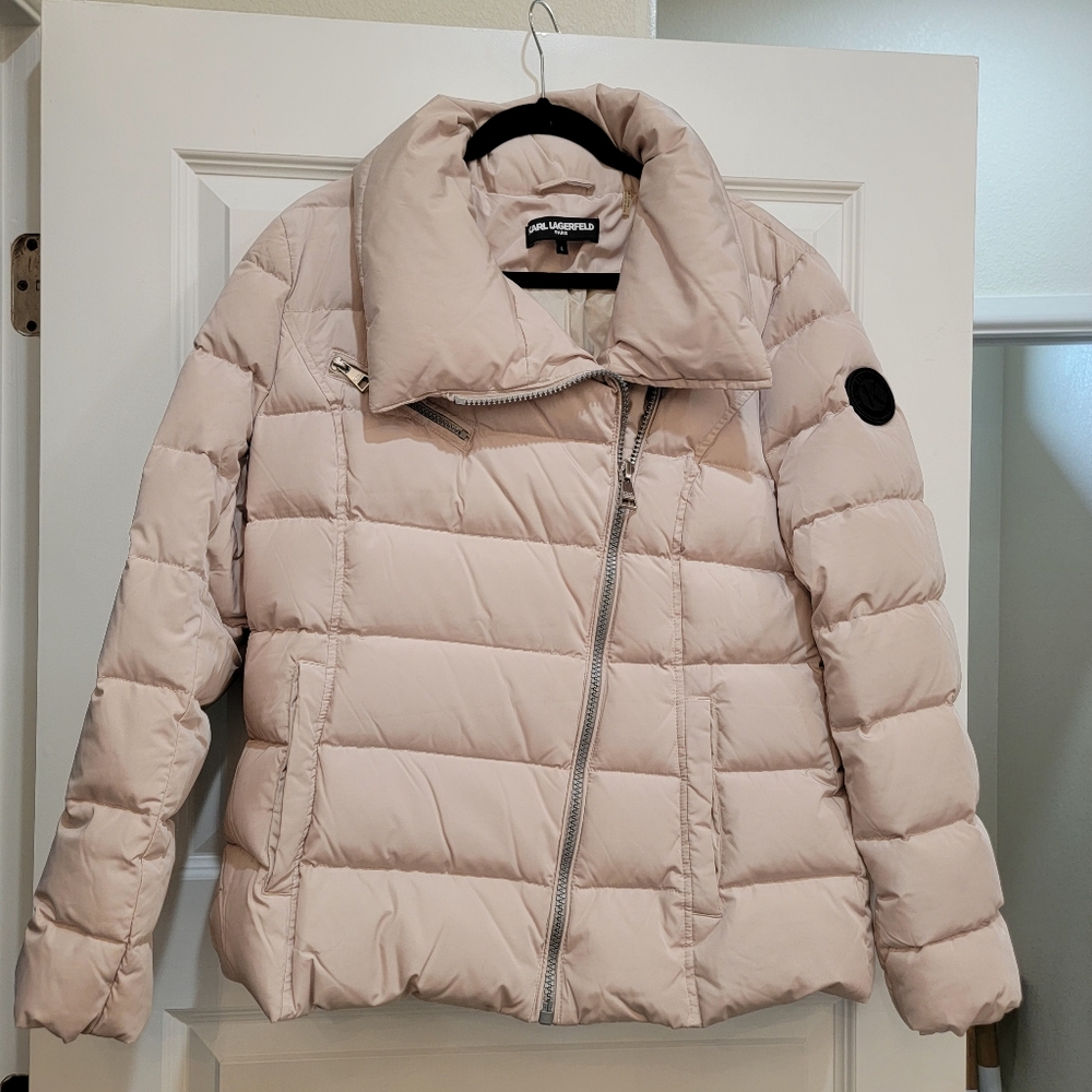 Karl Lagerfeld Beige Duck Down Jacket